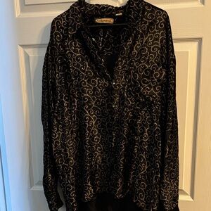 Black and Gold Mens Button Down Shirt